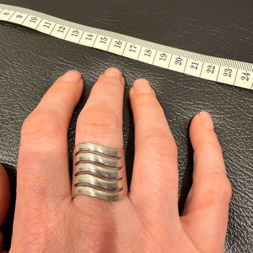 Sterling silver wave ring